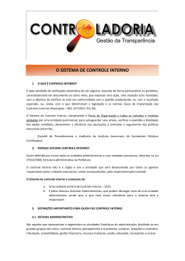 Apresenta&ccedil;&atilde;od o Sistema de Controle Interno