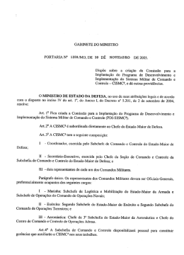 Fica criada a Comiss&atilde;o para a Implanta&ccedil;&atilde;o do Programa de