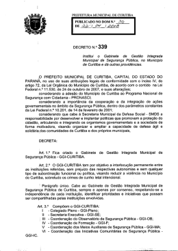 Decreto 0339.2008 Gestão Integrada PRONASCI