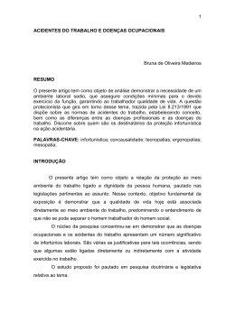 acidentes do trabalho e doen&ccedil;as ocupacionais
