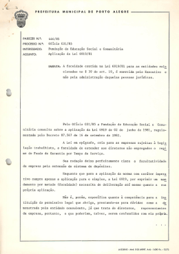PARECER N.°z a45/35 PROCESSO N.°z ofício 031/85