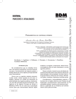 Fundamentos do controle interno BDM nº 10/2014, p. 727