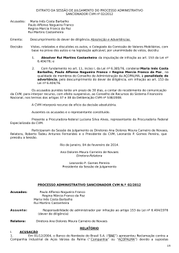 Extrato da Sess&atilde;o de Julgamento