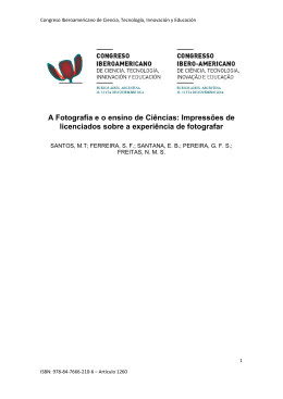 A Fotografia e o ensino de Ci&ecirc;ncias: Impress&otilde;es de licenciados