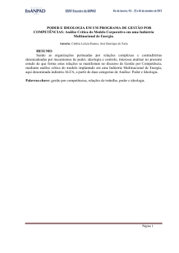 PODER E IDEOLOGIA EM UM PROGRAMA DE GEST&Atilde;O