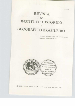 REVISTA - Instituto Hist&oacute;rico Geogr&aacute;fico Brasileiro