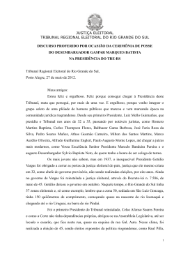 Discurso proferido por ocasi&atilde;o da cerim&ocirc;nia de posse na
