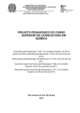 PPC Superior Licenciatura em Qu&iacute;mica