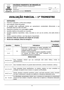 avaliação parcial – 1º trimestre - Aulas particulares Brasília / Filhos