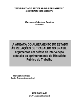 A AMEA&Ccedil;A DO ALHEAMENTO DO ESTADO &Agrave;S RELA&Ccedil;&Otilde;ES DE