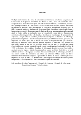 A liberdade constitucional de informa&ccedil;&atilde;o jornal&iacute;stica e o controle do
