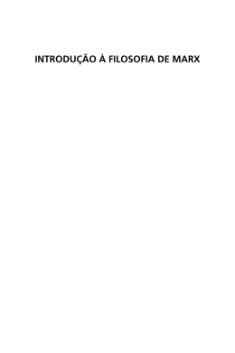 Introdu&ccedil;&atilde;o &agrave; fIlosofIa de Marx