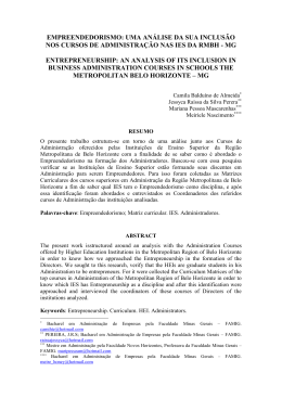 empreendedorismo: uma análise da sua inclusão nos