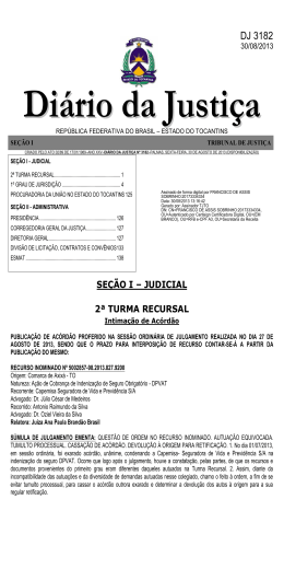 DJ 3182 - Tribunal de Justi&ccedil;a do Estado do Tocantins