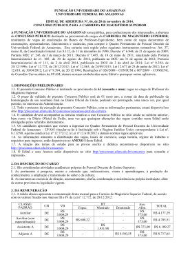 FUNDA&Ccedil;&Atilde;O UNIVERSIDADE DO AMAZONAS UNIVERSIDADE