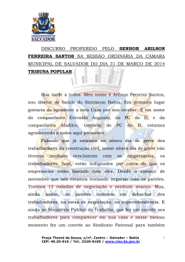 Arilson Ferreira Santos - C&acirc;mara Municipal de Salvador-BA