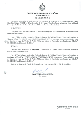 Aluno a Oficial PM L&Uacute;CIO MARCELO FERREIRA SANTOS