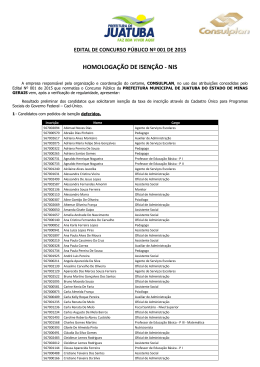 homologa&ccedil;&atilde;o de isen&ccedil;&atilde;o