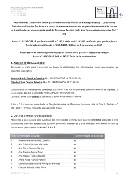 Dire&ccedil;&atilde;o Municipalde Recursos Humanos Rua do Bolh&atilde;o n`&ldquo; 192