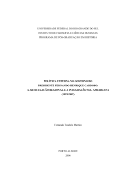 Pol&iacute;tica Externa no governo Presidente Fernando Henrique