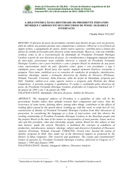 (re)constru&ccedil;&atilde;o da identidade do presidente fernando henrique