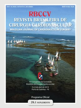 4 de abril • sexta-feira - Brazilian Journal Of Cardiovascular Surgery
