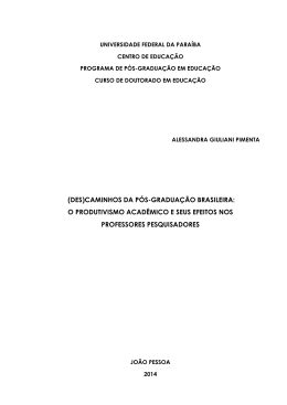 (des)caminhos da p&oacute;s-gradua&ccedil;&atilde;o brasileira - UFPB