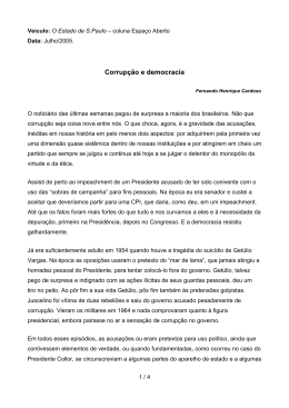 Corrupção e democracia - Instituto Fernando Henrique Cardoso