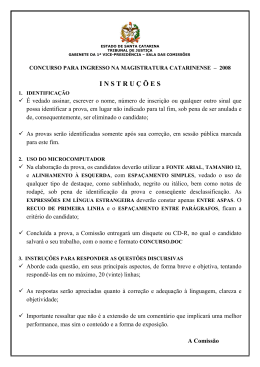 concurso para ingresso na magistratura catarinense – 2008