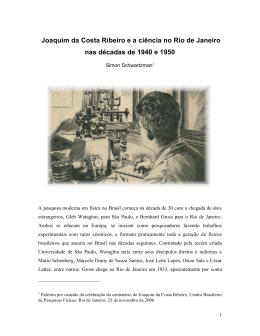 Joaquim da Costa Ribeiro e a ci&ecirc;ncia no Rio de