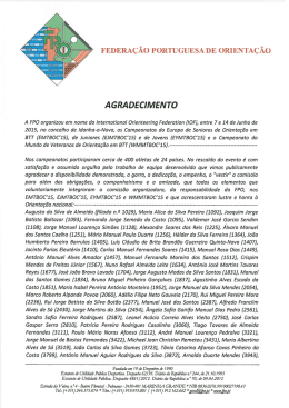 Agradecimento - Federa&ccedil;&atilde;o Portuguesa de Orienta&ccedil;&atilde;o