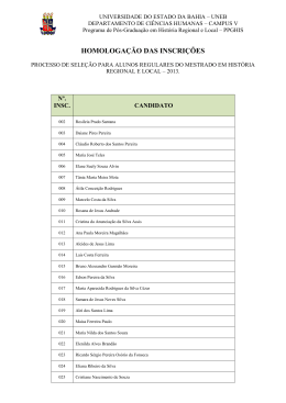 Homologação das Inscrições Alunos Regulares 2013.1
