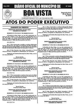 di&aacute;rio oficial do munic&iacute;pio de boa vista