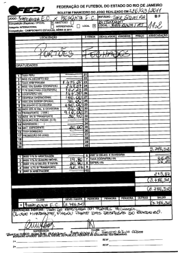 BOLETIM FINANCEIRO DO JOGO REALIZADO EM 302 óíO/í