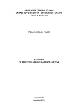 Afetividade Fio Condutor do Desenvolvimento Cognitivo