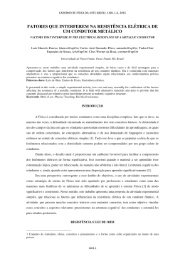 fatores que interferem na resist&ecirc;ncia el&eacute;trica de um condutor met&aacute;lico