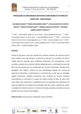 produ&ccedil;&atilde;o de argamassa aditivada com res&iacute;duo de fibra de vidro p&oacute;s