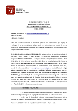 Edital de Licita&ccedil;&atilde;o - Conselho Nacional do Minist&eacute;rio P&uacute;blico