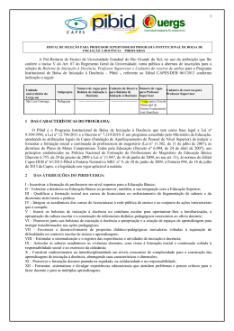 1 A Pró-Reitoria de Ensino da Universidade Estadual do Rio