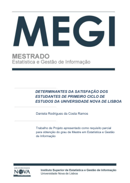 determinantes da satisfa&ccedil;&atilde;o dos estudantes de primeiro ciclo
