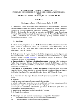 Edital do Mestrado em Ensino - infes uff