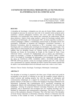 o ensino de sociologia mediado pelas tecnologias da informação e