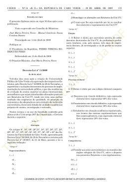 Altera os Estatutos da Universidade de Cabo Verde