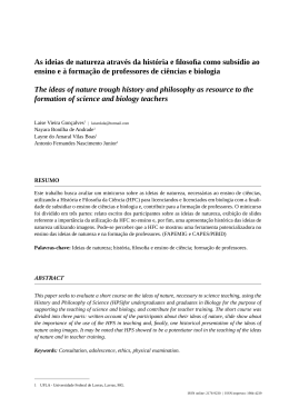As ideias de natureza atrav&eacute;s da hist&oacute;ria e filosofia como