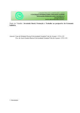 Juventude Rural, Formação e Trabalho na perspectiva - Lajus