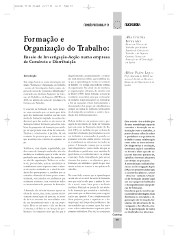 Forma&ccedil;&atilde;o e Organiza&ccedil;&atilde;o do Trabalho: