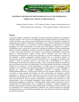 história e memória de professores de salas multisseriadas