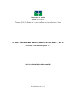 _ Universidade de Bras&iacute;lia Instituto de Psicologia Programa de P&oacute;s