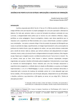 DOC&Ecirc;NCIA NO PONTO ALTO DO EST&Aacute;GIO: IMPLICA&Ccedil;&Otilde;ES E DESAFIOS DE FORMA&Ccedil;&Atilde;O