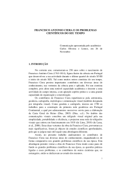 francisco antonio ciera e os problemas cient&iacute;ficos do seu tempo
